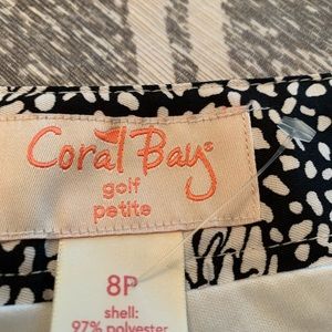 Coral Bay Golf Skort Black and White Butterfly Pattern